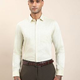 Turtle Men Standard Slim Fit Micro Ditsy Printed Spread Collar Cotton Formal Shirt-image-58