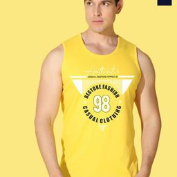 WOOSTRO Pack Of 2 Printed Super Combed Cotton Gym Vests VWS26(98 YELLOW)(ALONE NAVY)-image-69