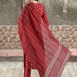 Anni Designer Women Printed Regular Kurta with Trousers & With Dupatta image 2