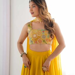 LABELKBBRAND Embroidered Thread Work Ready to Wear Lehenga & Blouse With Dupatta image 5