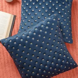 Dot Embroidered Design, Set of 2 Pieces Velvet Cushion Cover-58