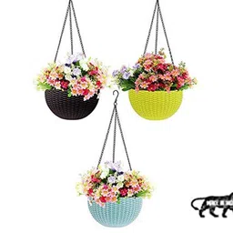 Rattan Hanging Planters Pot with Metal Hanging Chain-14