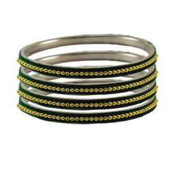 Vidhya Kangan Green Brass Bangles-image-31