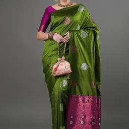 Moda Rapido Woven Design Zari Banarasi Saree-image-70