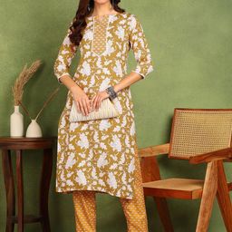 Moda Rapido Women Gold Kurta Sets-picture-9