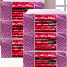 AMAK INC Pink Fabric Multi-Utility Wardrobe Organisers-picture-33
