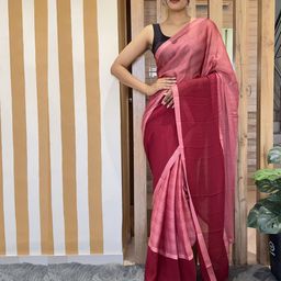 V3 FASHION STUDIO Striped Pure Chiffon Ready to Wear Jamdani Saree-image-84