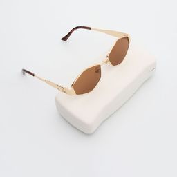 PELLE LUXUR Unisex Browline Sunglasses with UV Protected Lens PL25GS230-26