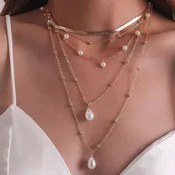 OOMPH Gold-Plated Beaded Layered Necklace-image-93