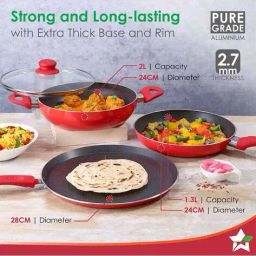 wonderchef Set of 4 Non Stick Induction-Based Cookware image 4