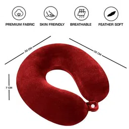 billebon Memory Foam Travel Neck Pillow with Button Closure image 4
