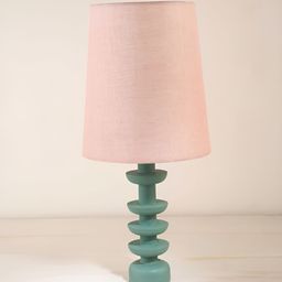 FREEDOM TREE Sea Green & Pink Cylindrical Shaped Wooden Table Lamp-6