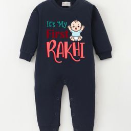 BLUSHES Infants Raksha Bandhan Printed Pure Cotton Romper-image-30