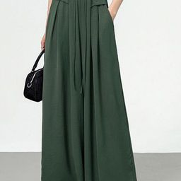 Kotty Women Loose Fit High-Rise Pleated Cotton Trousers-picture-13