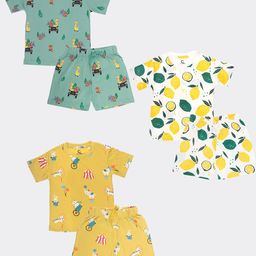 Orange Sugar Unisex Kids Printed T-shirt with Shorts-48