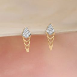 Mia by Tanishq 14K Chevron Grace Gold & Diamond Stud Earrings-image-16