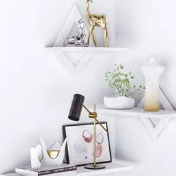BELIEF WOOD Set of 3 White Wooden Wall Shelf-22