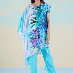 navyasa by liva Floral Printed Kaftan Tunic & Trouser Co-Ord Set-picture-0