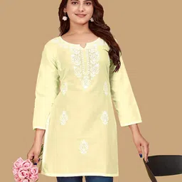 Kalavrund Creation Women Floral Embroidered Chikankari Straight Kurti-picture-28
