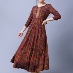Anouk Women Checked Sequinned Anarkali Kurta-17