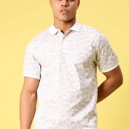 V-Mart Floral Printed Polo Collar Cotton T-shirt-picture-20