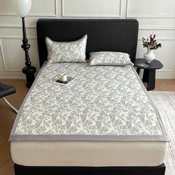 JC HOME Grey & White Floral 160 TC King Bedsheet with 2 Pillow Covers-image-36