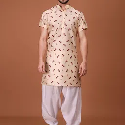SHIWAM ETHNIX Men Floral Printed Kurta with Salwar-picture-47