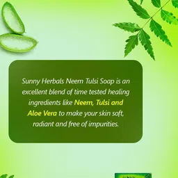 SUNNY HERBALS Set Of 6 Neem Tulsi Soap Enriched With Glycerine & Vitamin E - 75 g Each image 4