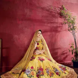 FABPIXEL Printed Semi-Stitched Lehenga & Unstitched Blouse With Dupatta image 5
