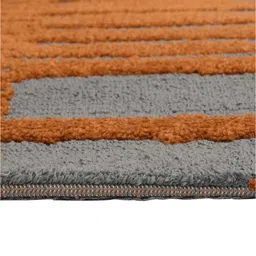 PRESTO Gold-Toned & Grey Abstract Printed No-Shred Carpet image 4