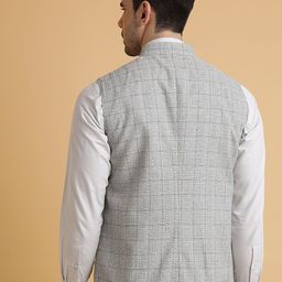 MODI JACKET Checked Wool Nehru Jacket image 4