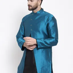 Kaifoo Men Green Longline Tailored Jacket image 4