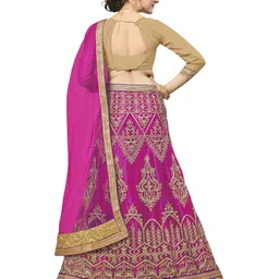 MANVAA Embroidered Thread Work Semi-Stitched Lehenga & Unstitched Blouse With Dupatta image 4