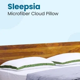 Sleepsia Set of 2 White & Green Solid Memory Foam Soft Bed Pillow image 4