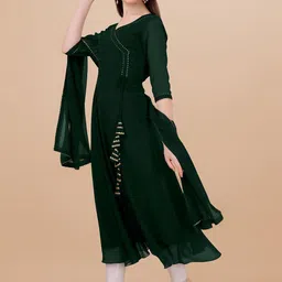 Shree Ramkrishna Fab Georgette Anarkali Kurta With Attached Dupatta image 2