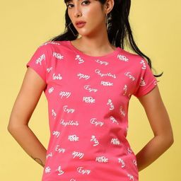 V-Mart Typography Printed Short Sleeves Round Neck Cotton T-shirt-picture-36