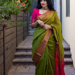 Sitanjali Woven Design Zari Silk Blend Kanjeevaram Saree-image-19