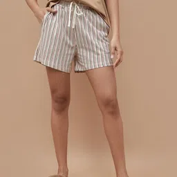 Ginger by Lifestyle Women Striped Regular Fit Mid-Rise Shorts-image-59
