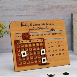 Wooden Lifetime Infinite Motivational Quote 3D Desk Table Calendar for office/ Life Time Table Calendar-picture-19