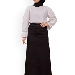 Tripursundari Fashion Denim A-Line Maxi Skirt-picture-48
