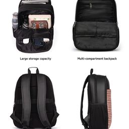 ZOUK Men Striped Backpack with Compression Straps image 2