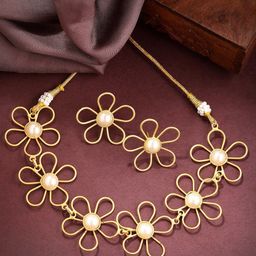 DressBerry Women Gold Plated Beaded Jewellery Set-image-6
