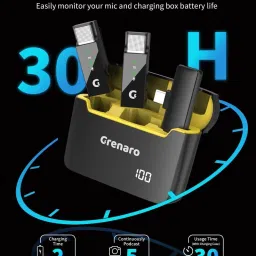 grenaro S13 Pro Wireless Mic with Digital Display Charging Case- 3 Level Noise Reduction Microphone image 4