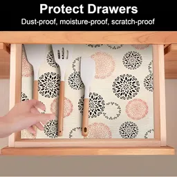 Aura Brown & Black Printed Water Resistant Anti-Slip Shelf Liner Organiser image 3