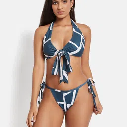 SECRETS BY ZEROKAATA Printed Halter Beachwear Swim Bikini Set-picture-23