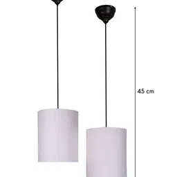 Grated Ginger White Set of 2 Twin Pendant Ceiling Lamp image 2