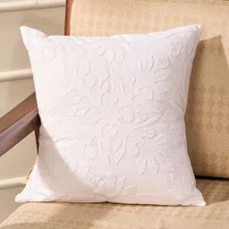 Fabindia White Embroidered Square Cushion Covers-image-94