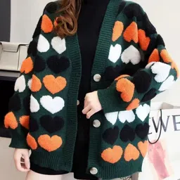HERE&NOW Women Acrylic Open Front Jacket-picture-3