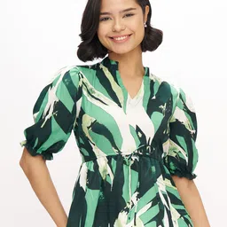 AASK Women's Polyester Printed Green Color Regular Top-picture-26