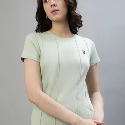Iconic Women Solid Round Neck Cotton T-shirt-image-24